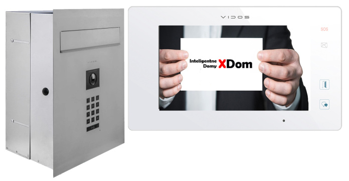 Zestaw wideodomofonu Vidos skrzynka na listy S14D-SKP monitor M12W